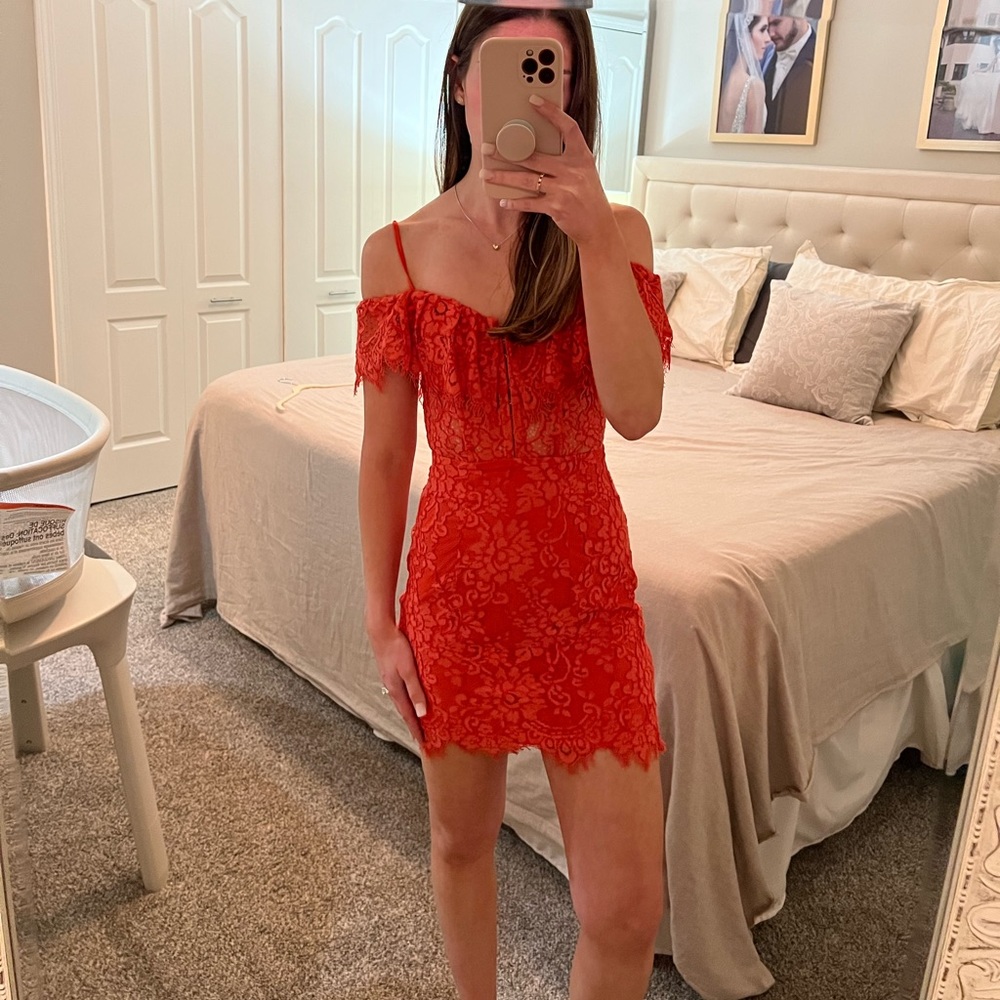 Red/orange mini dress